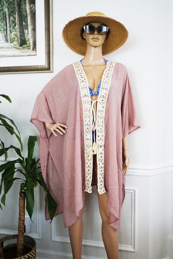 Boho Tassel Kimono Cover-SHW2531