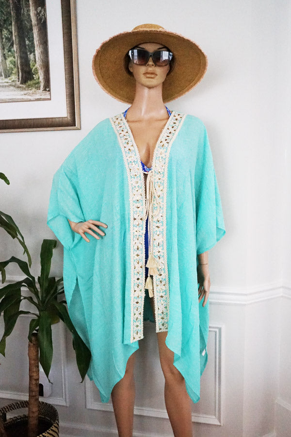 Boho Tassel Kimono Cover-SHW2531