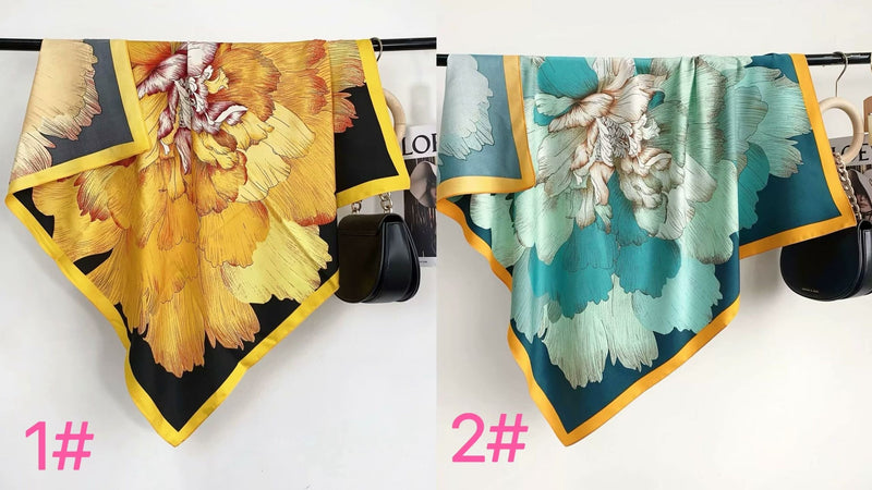 Silk Feel Floral Scarf-S2512