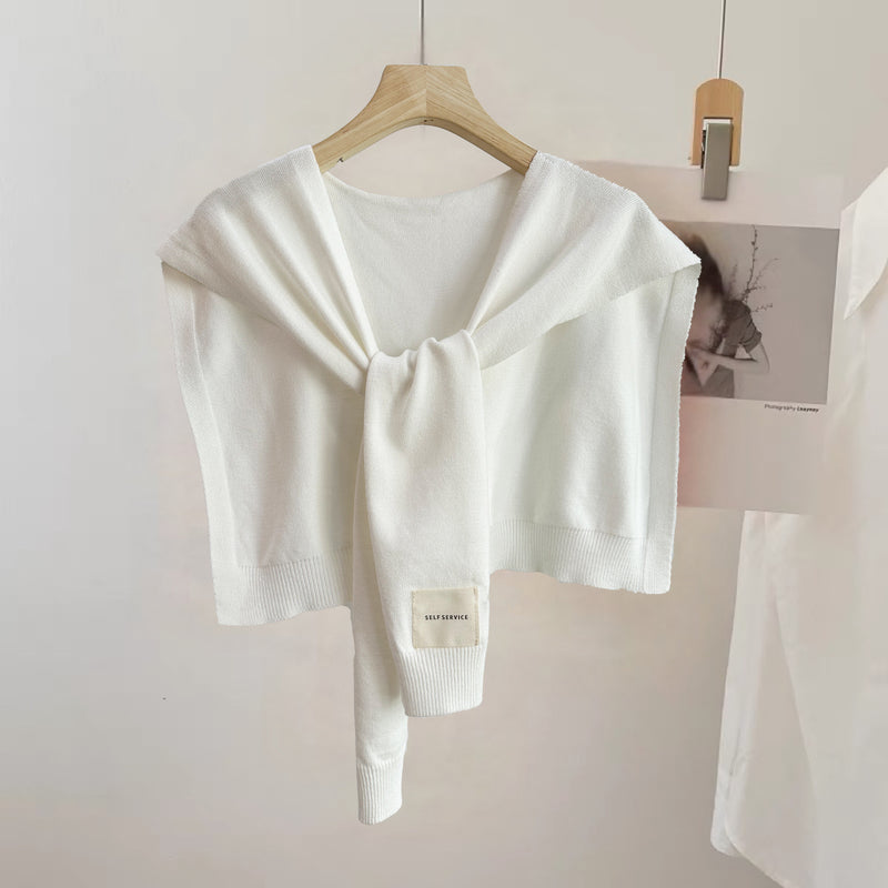 Knitted Sleeveless Tie Vest-SHW2426