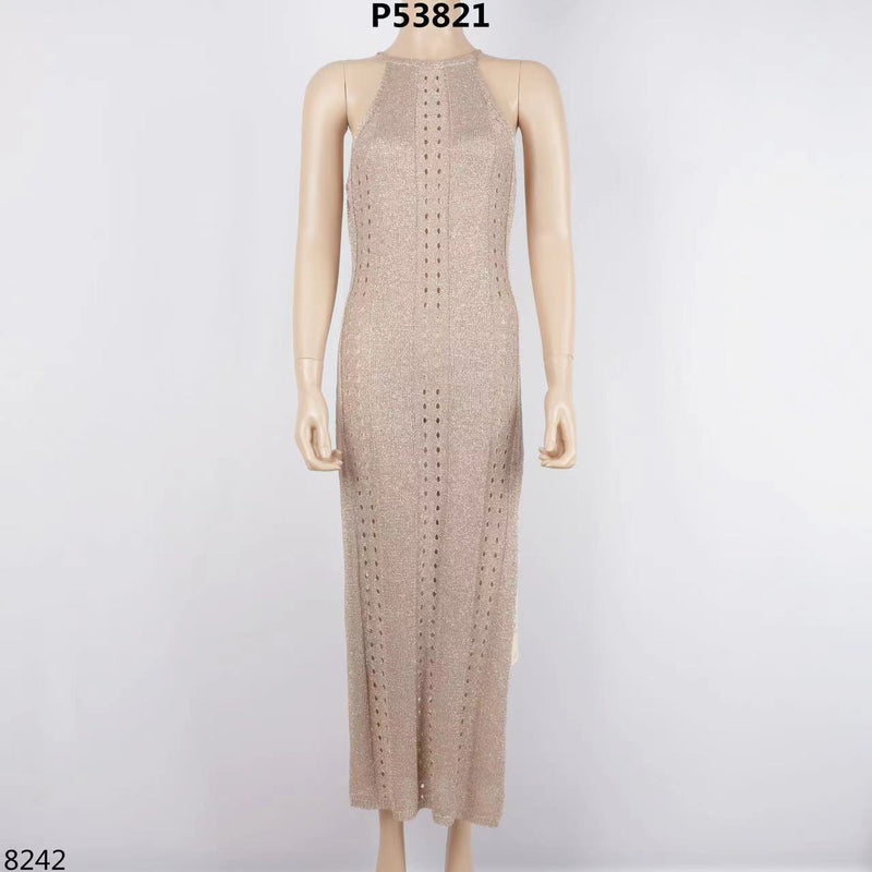 Shiny Bodycon Knit Dress-SHW2428