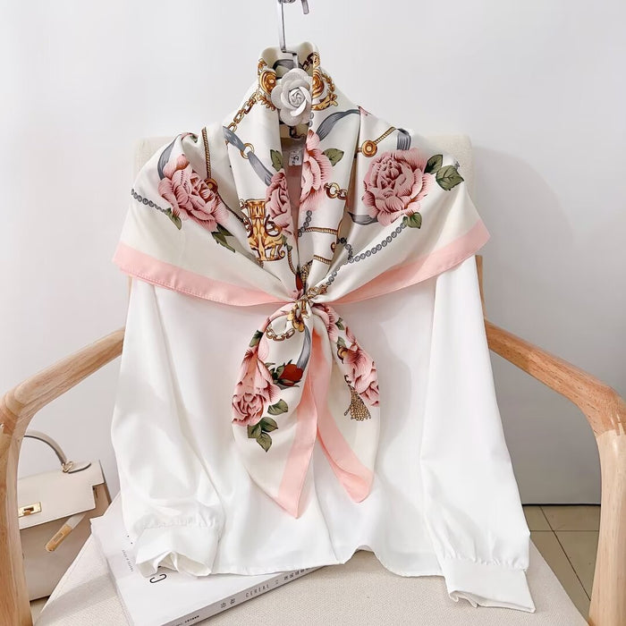 Baroque Rose Silk Scarf-S2517