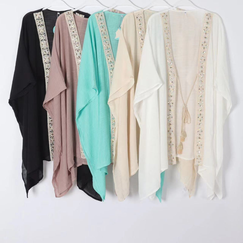 Boho Tassel Kimono Cover-SHW2531