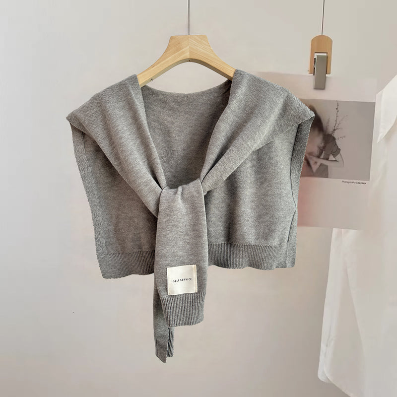 Knitted Sleeveless Tie Vest-SHW2426