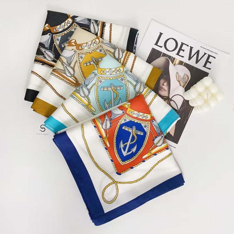Silk Feel Nautical Scarf-S2514