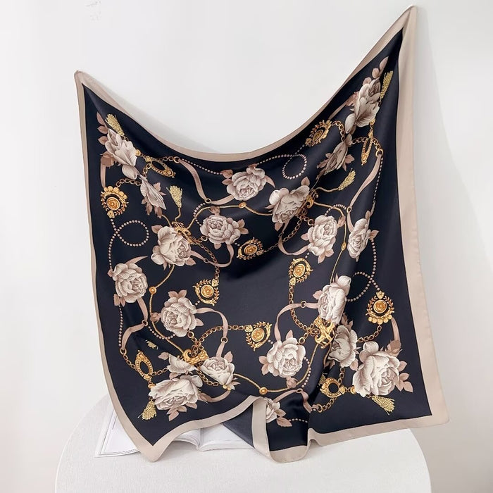 Baroque Rose Silk Scarf-S2517