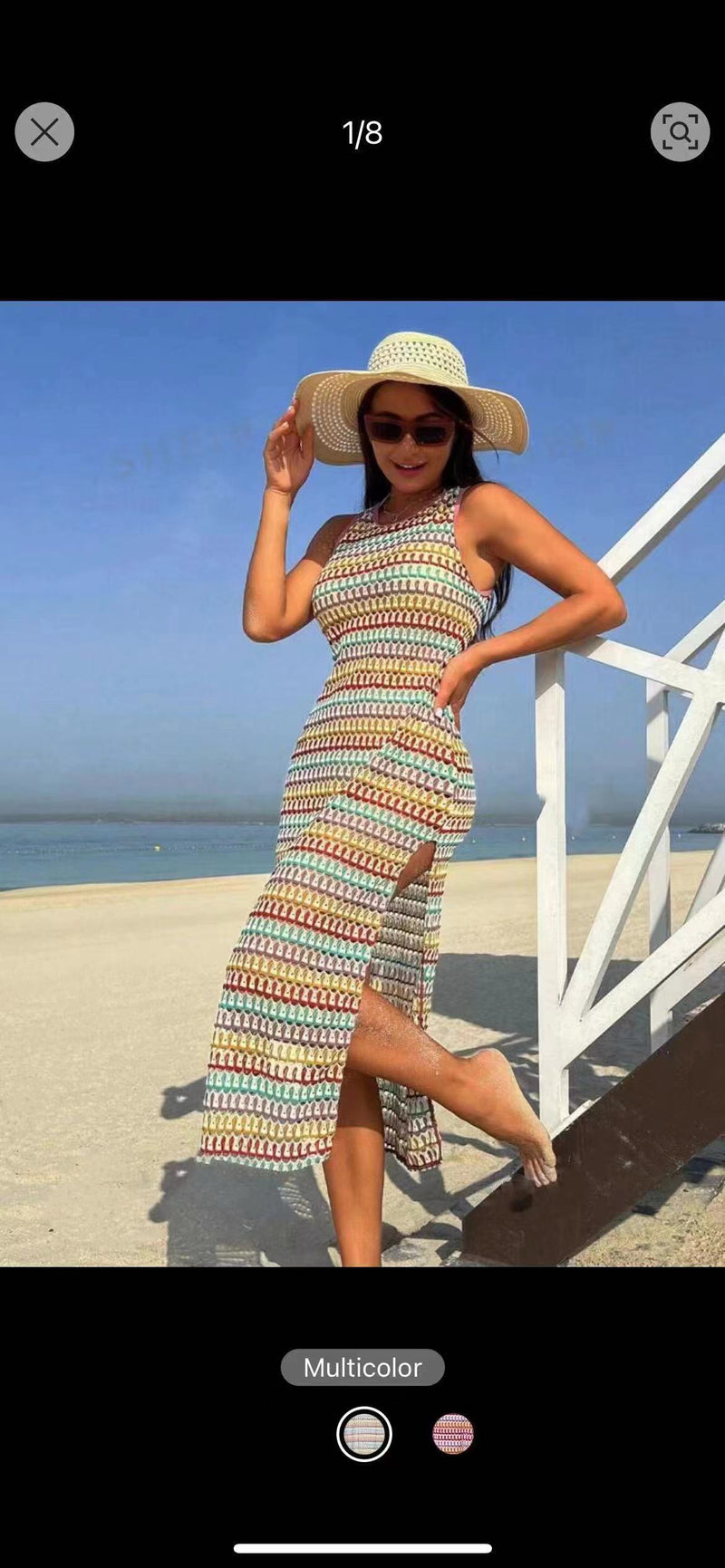 Sleeveless Knit Beach Dress-SHW2526
