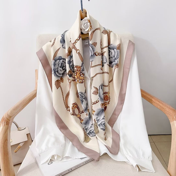 Baroque Rose Silk Scarf-S2517