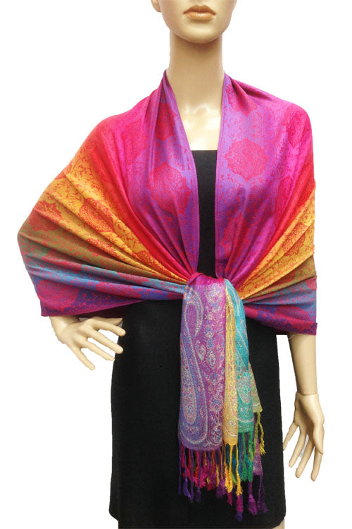 Rainbow Paisley Pashmina Shawl-BH1401