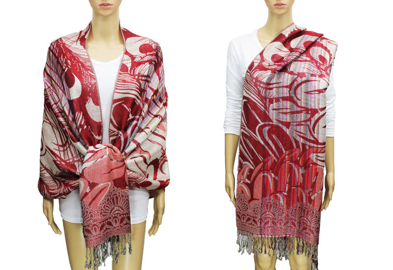 Peacock Silver Thread Pashmina-BH1503
