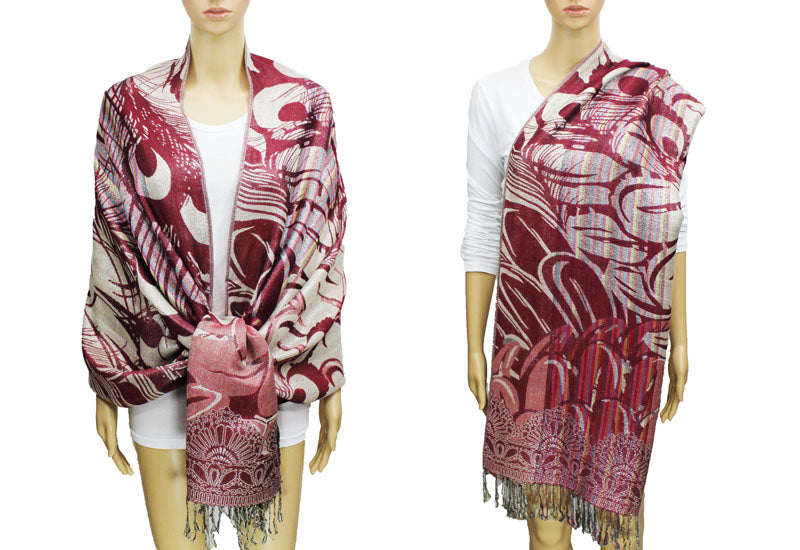 Peacock Silver Thread Pashmina-BH1503