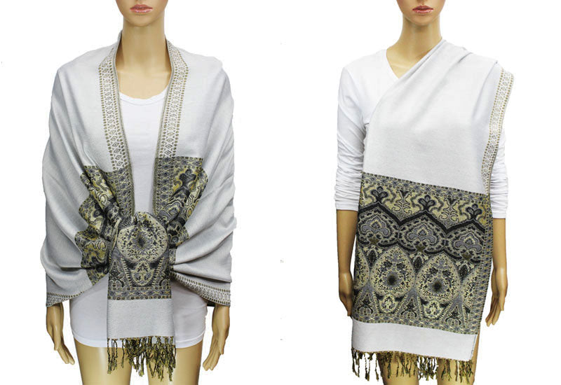 Elegant Gold Thread Pashmina-BH1505