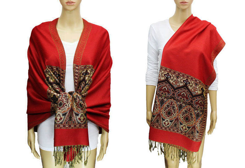 Elegant Gold Thread Pashmina-BH1505