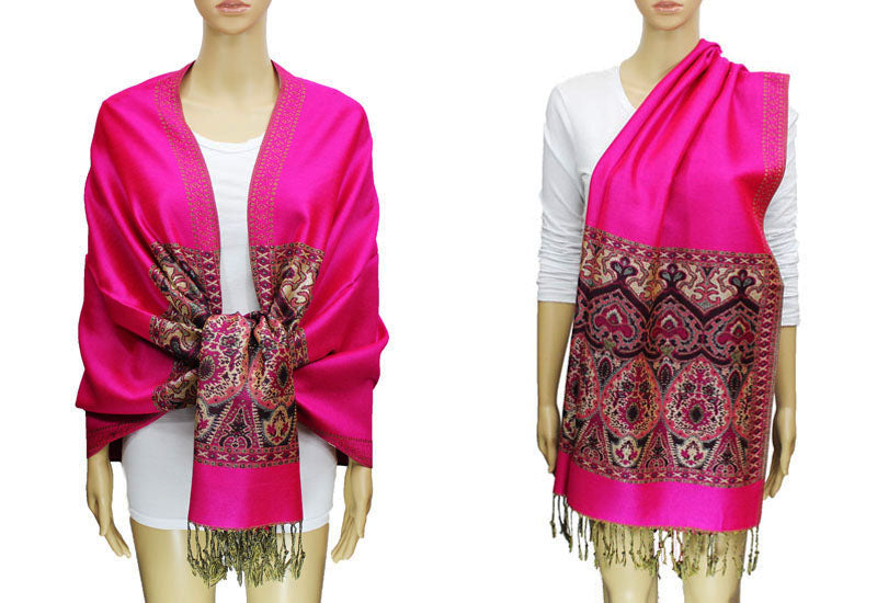 Elegant Gold Thread Pashmina-BH1505