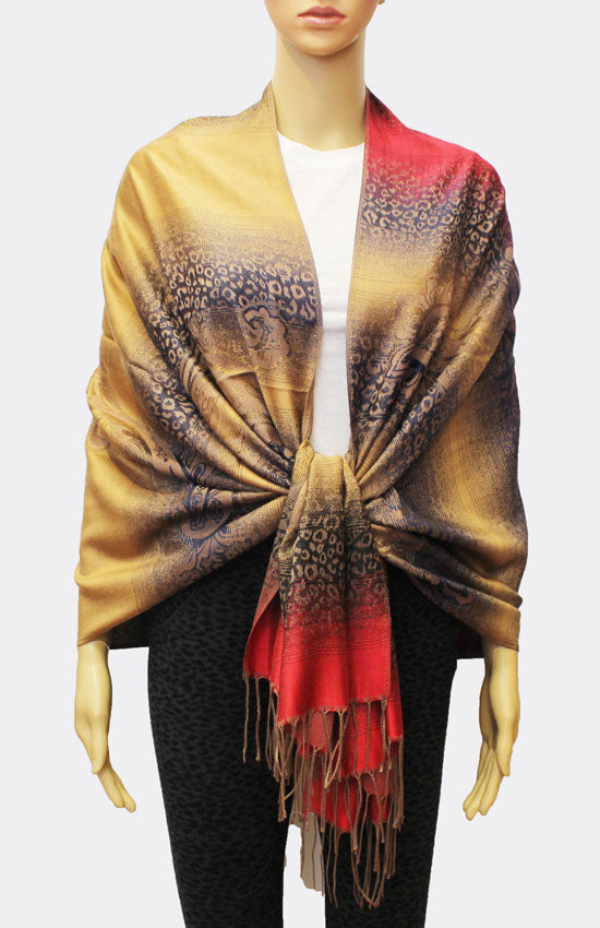 Leopard Print Gradient Pashmina-BH1702