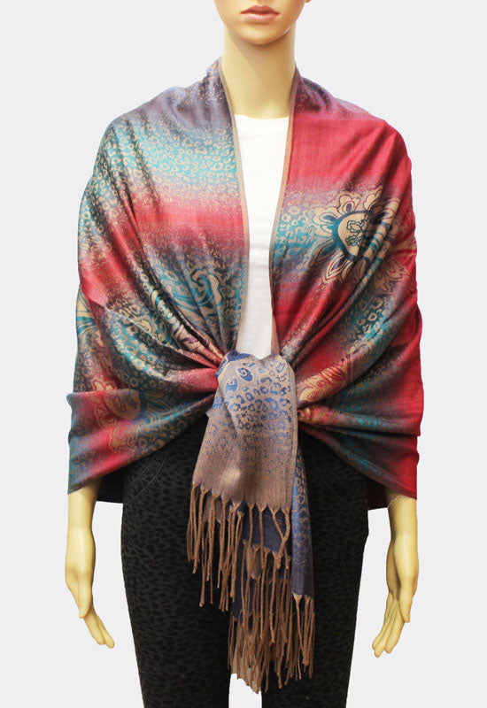 Leopard Print Gradient Pashmina-BH1702