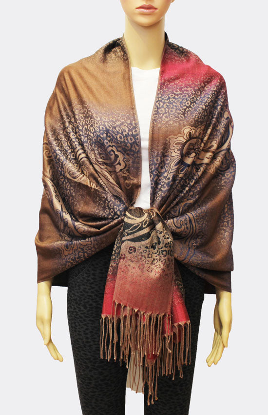 Leopard Print Gradient Pashmina-BH1702