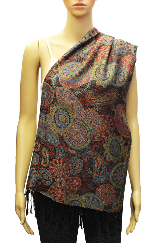Elegant  Paisley Floral Pashmina Shawl-BH1901