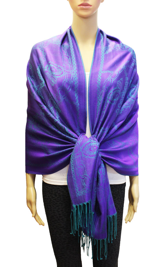 Chain Pattern Pashmina Shawl-BH1904