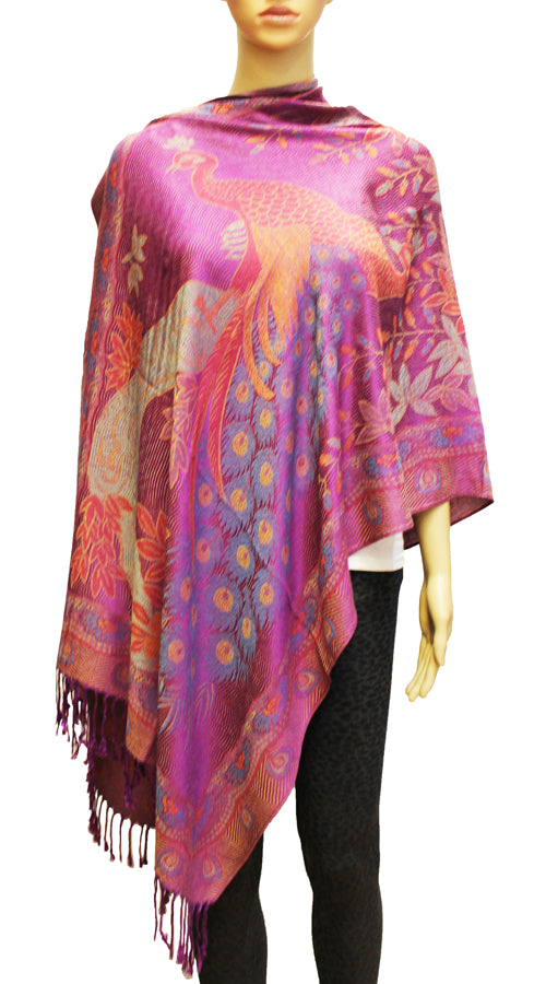 Elegant Peacock Pashmina Shawl-BH1905
