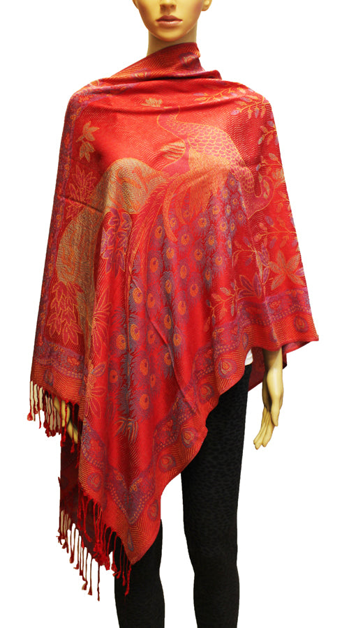 Elegant Peacock Pashmina Shawl-BH1905