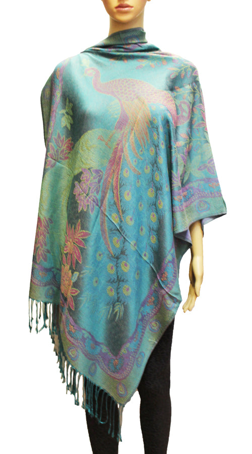 Elegant Peacock Pashmina Shawl-BH1905