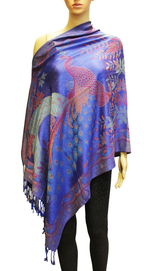 Elegant Peacock Pashmina Shawl-BH1905