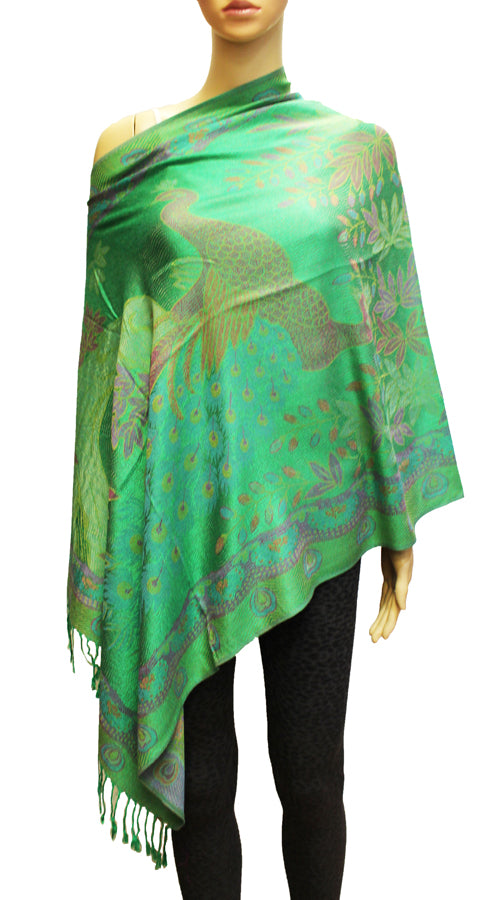 Elegant Peacock Pashmina Shawl-BH1905