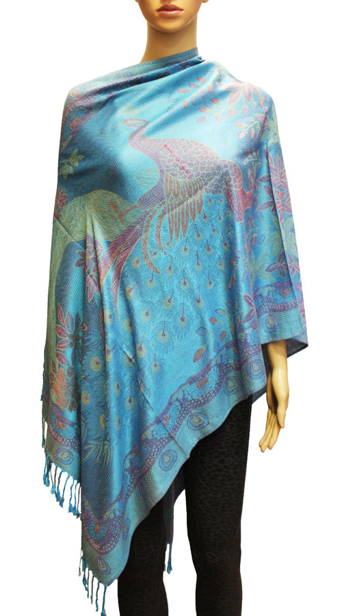 Elegant Peacock Pashmina Shawl-BH1905