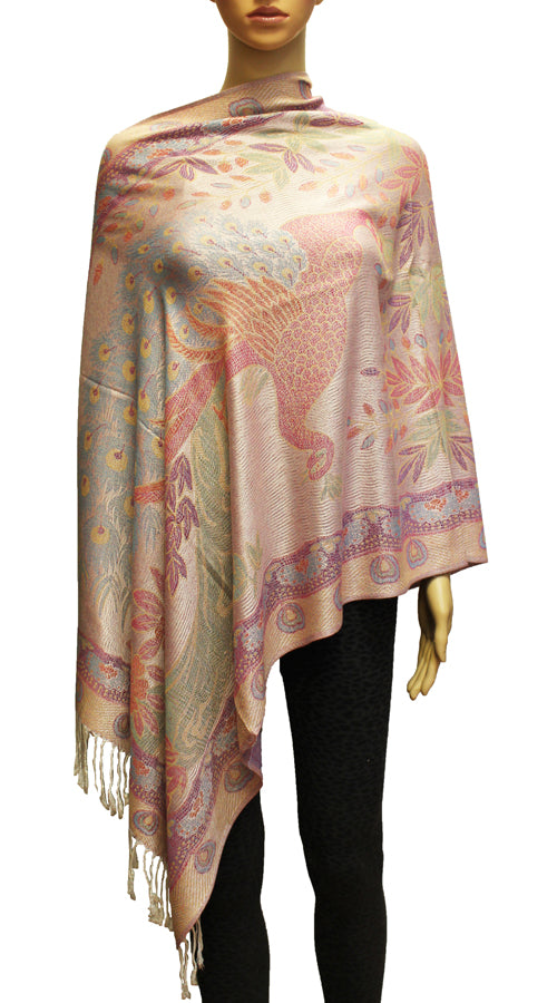 Elegant Peacock Pashmina Shawl-BH1905