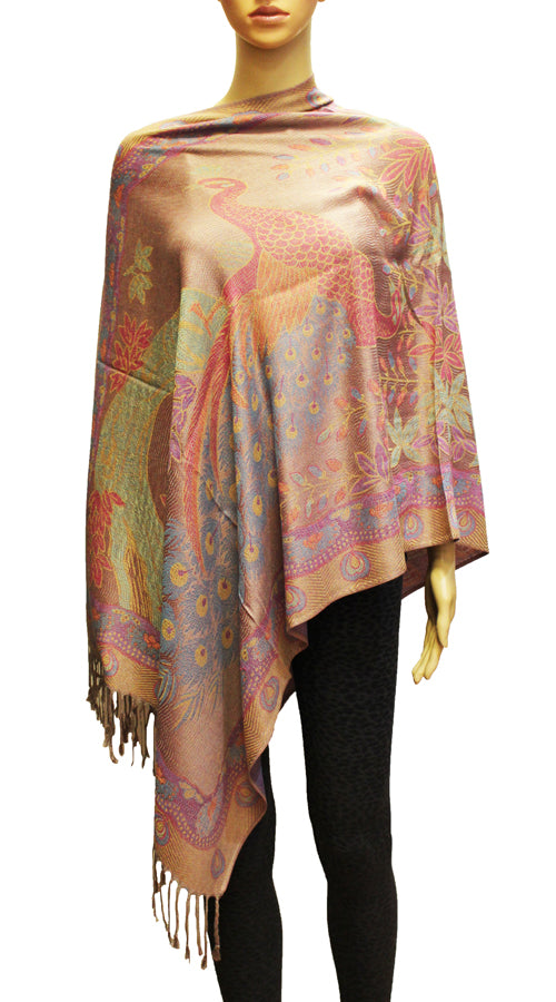 Elegant Peacock Pashmina Shawl-BH1905