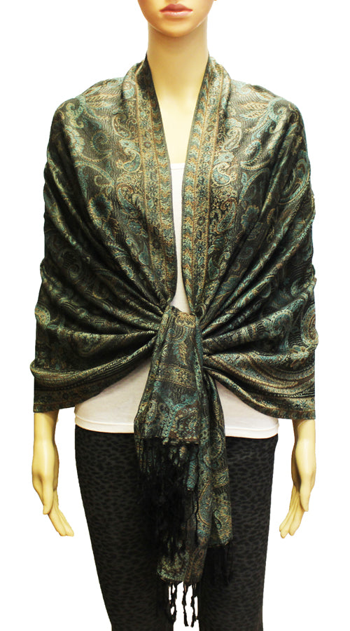 Elegant Paisley Pashmina Shawl-BH1906