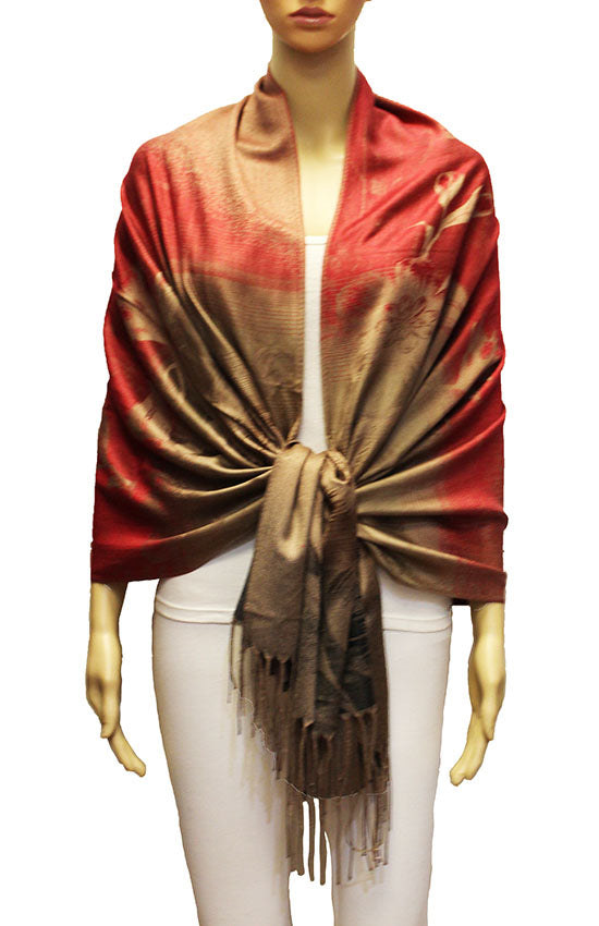 Elegant Floral Gradient Pashmina-BH2102