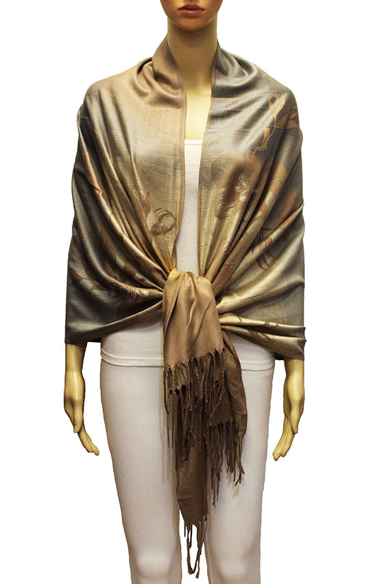 Elegant Floral Gradient Pashmina-BH2102