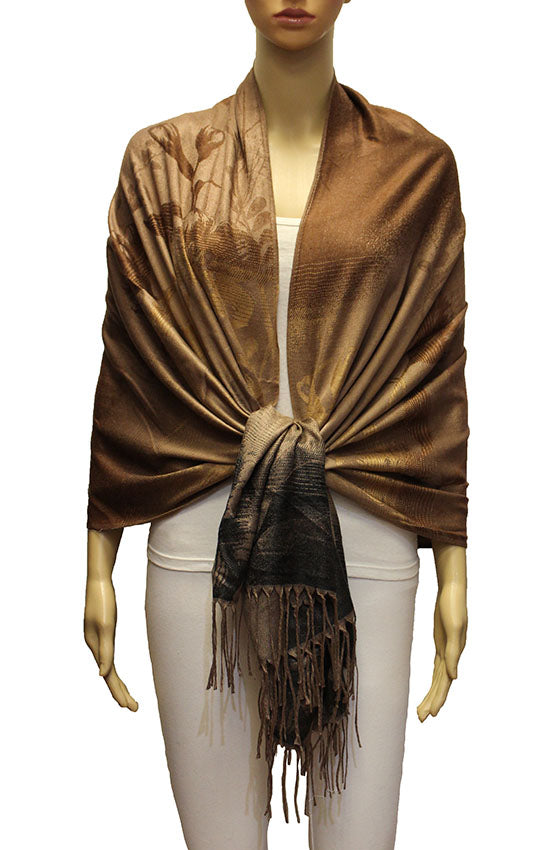 Elegant Floral Gradient Pashmina-BH2102
