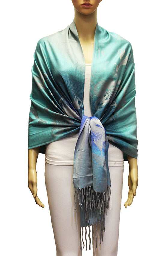 Elegant Floral Gradient Pashmina-BH2102