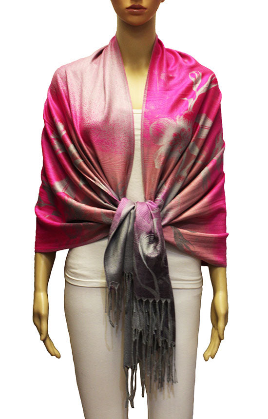 Elegant Floral Gradient Pashmina-BH2102