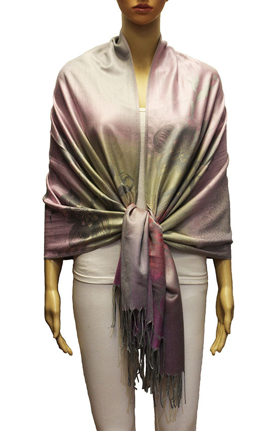 Elegant Floral Gradient Pashmina-BH2102