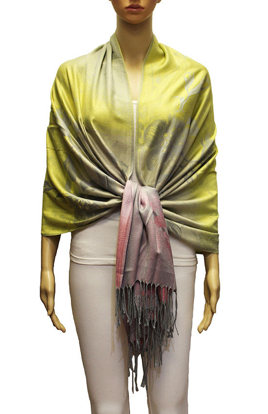 Elegant Floral Gradient Pashmina-BH2102