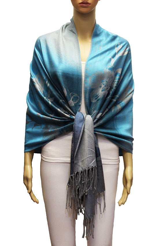 Elegant Floral Gradient Pashmina-BH2102