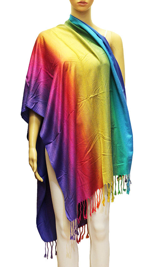 Rainbow Gradient Pashmina Shawl-BH2103