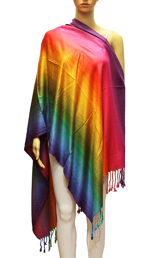 Rainbow Gradient Pashmina Shawl-BH2103