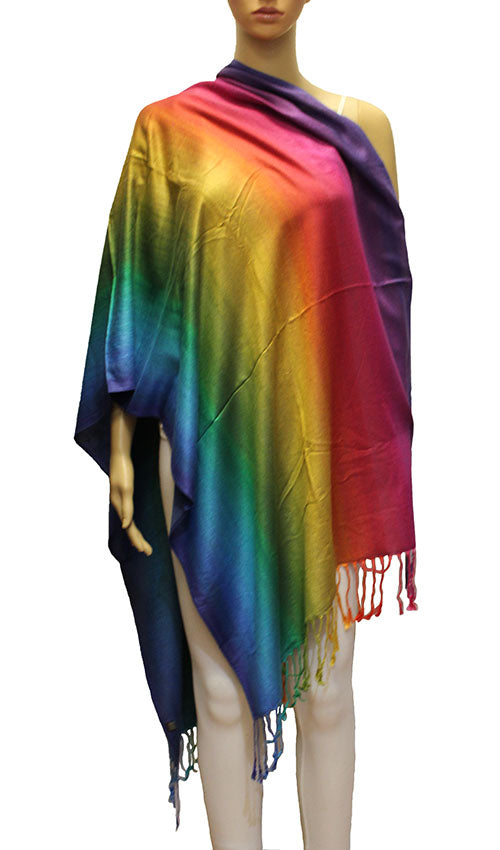 Rainbow Gradient Pashmina Shawl-BH2103