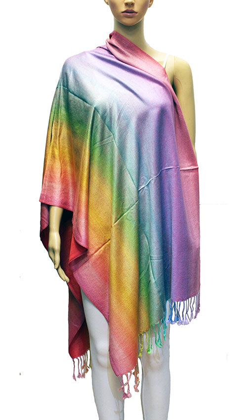 Rainbow Gradient Pashmina Shawl-BH2103