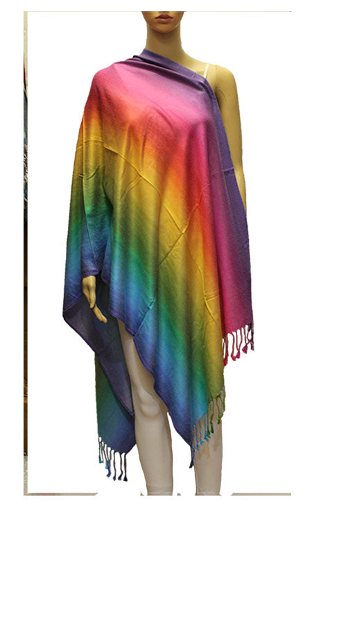 Rainbow Gradient Pashmina Shawl-BH2103