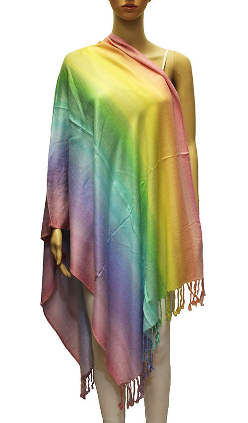 Rainbow Gradient Pashmina Shawl-BH2103