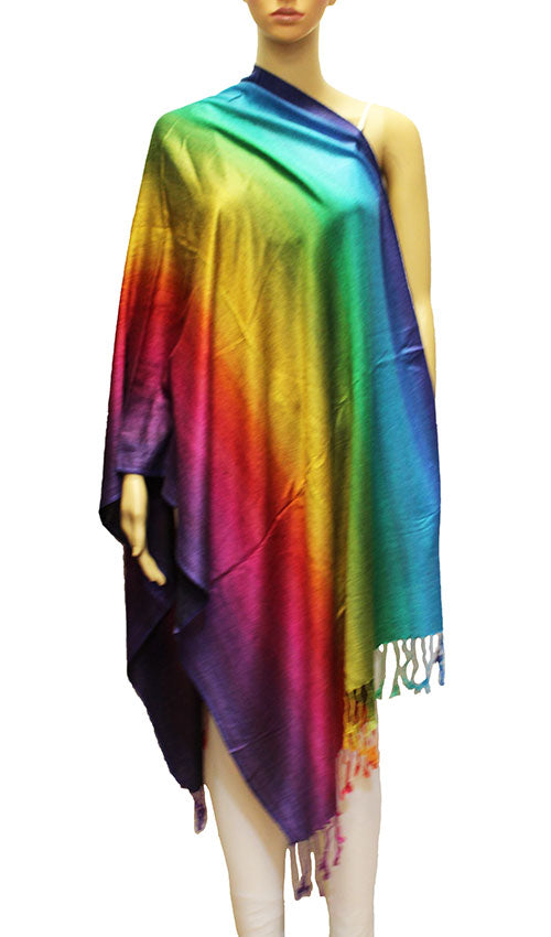 Rainbow Gradient Pashmina Shawl-BH2103