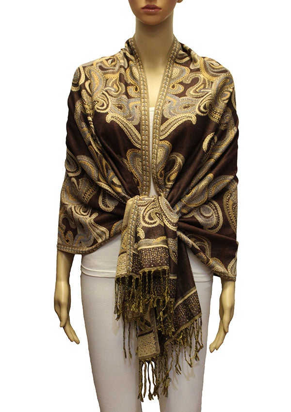 Elegant Paisley Pashmina Shawl-BH2104