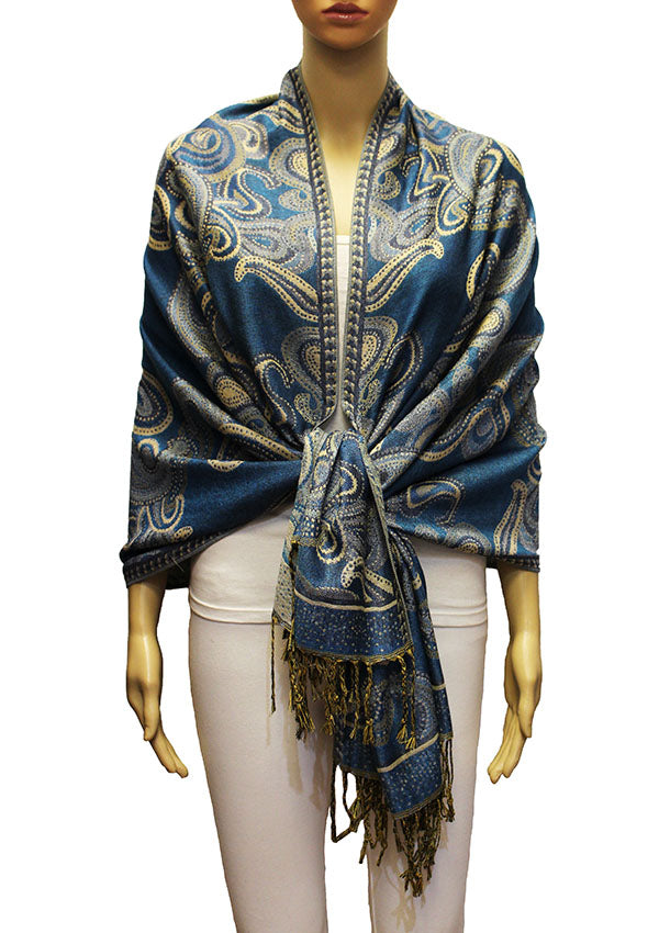 Elegant Paisley Pashmina Shawl-BH2104