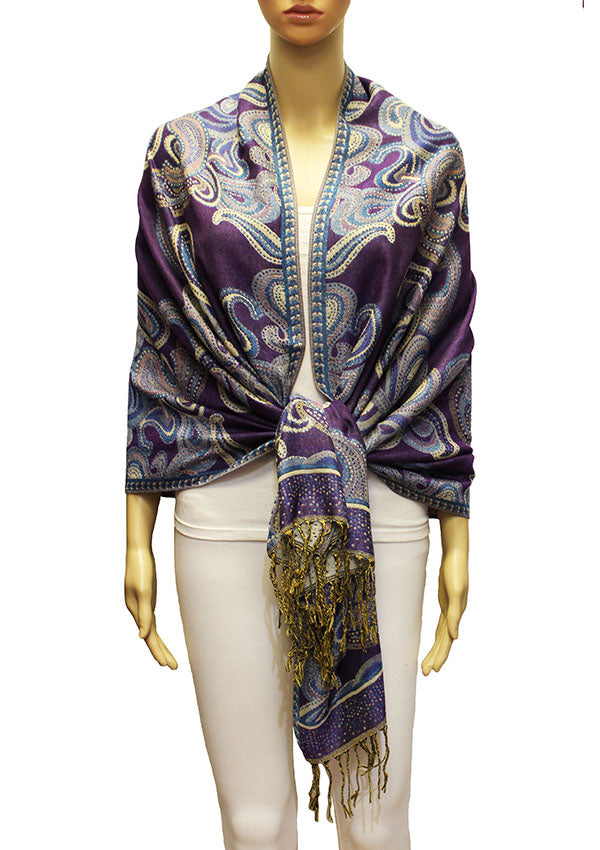 Elegant Paisley Pashmina Shawl-BH2104